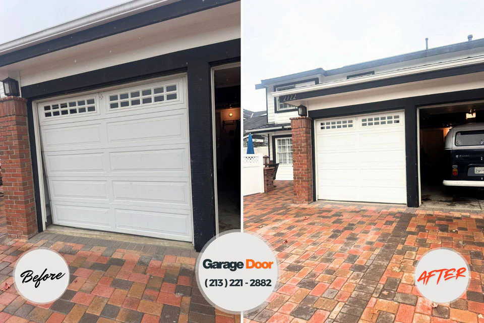 Before and after: garage door repair White City, FL